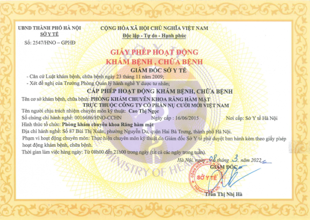 Giấy phép hoạt động cơ sở Bùi Thị Xuân 