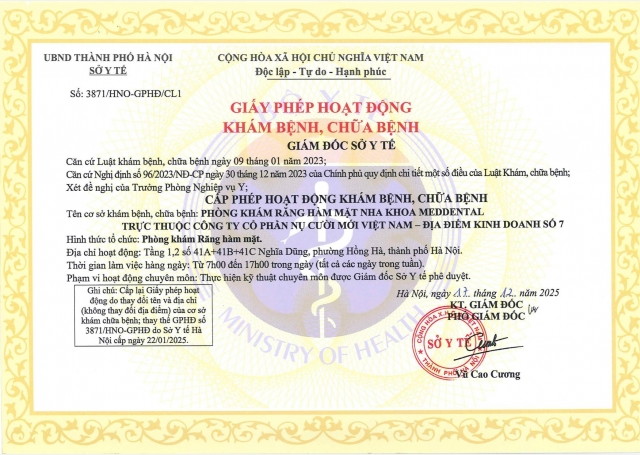 Giấy phép hoạt động cơ sở 41 Nghĩa Dũng
