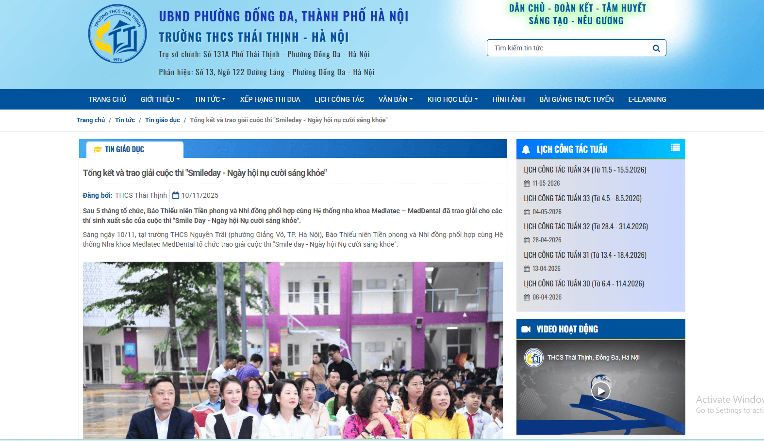 Hình minh họa hoạt động trao giải cuộc thi Smile Day