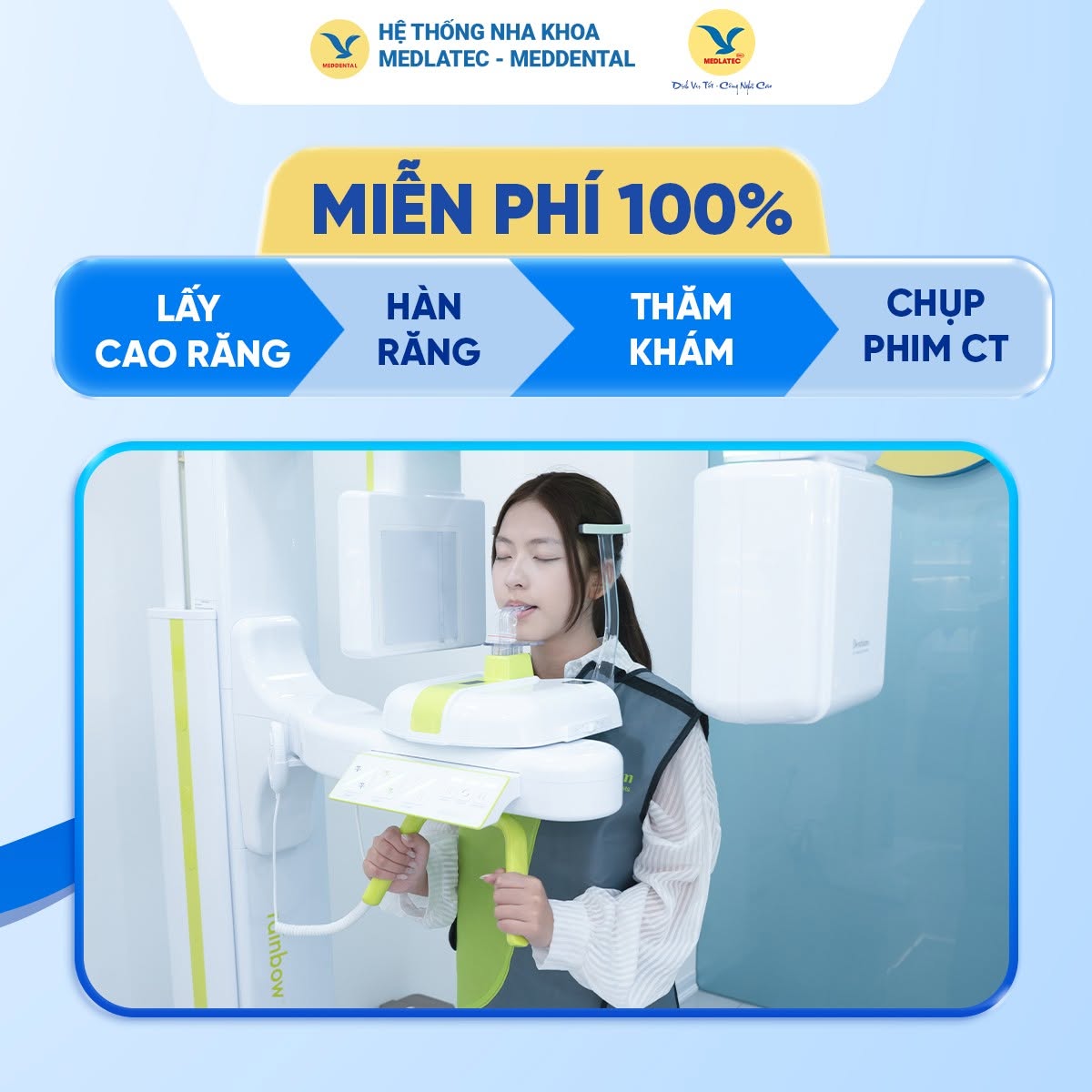 Miễn phí khám răng chụp CT lấy cao răng và hàn răng tại MedDental