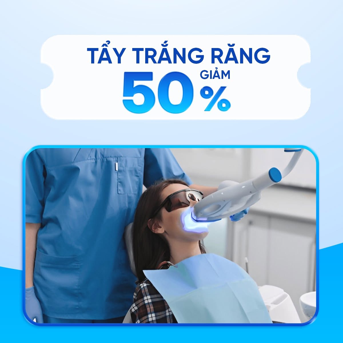 Tẩy trắng răng giảm 50 phần trăm tại MedDental